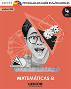 Book cover Matemáticas B 4º ESO Programa Bilingüe. Escritorio GENiOX Situaciones de aprendizaje (Andalucía)